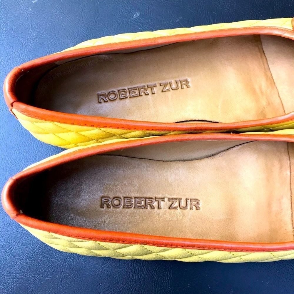 Robert Zur quilted yellow leather ballet flats - Picture 3 of 7